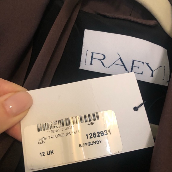 Raey Silk Tailored Jacket Burgundy - Picture 4 of 4